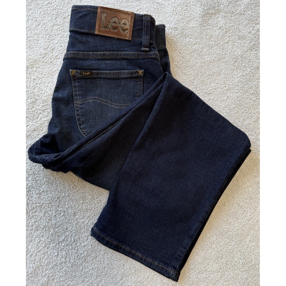 NWT Lee Jeans Straight Taper Stretch Dark‎ Blue Denim Mens 30x30